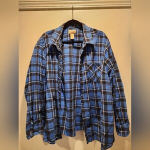 Blue Plaid Button Down Shirt